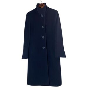 CINZIA ROCCA ICONS Blue Wool Blend Coat Overcoat with Stand Up Collar Size 6***